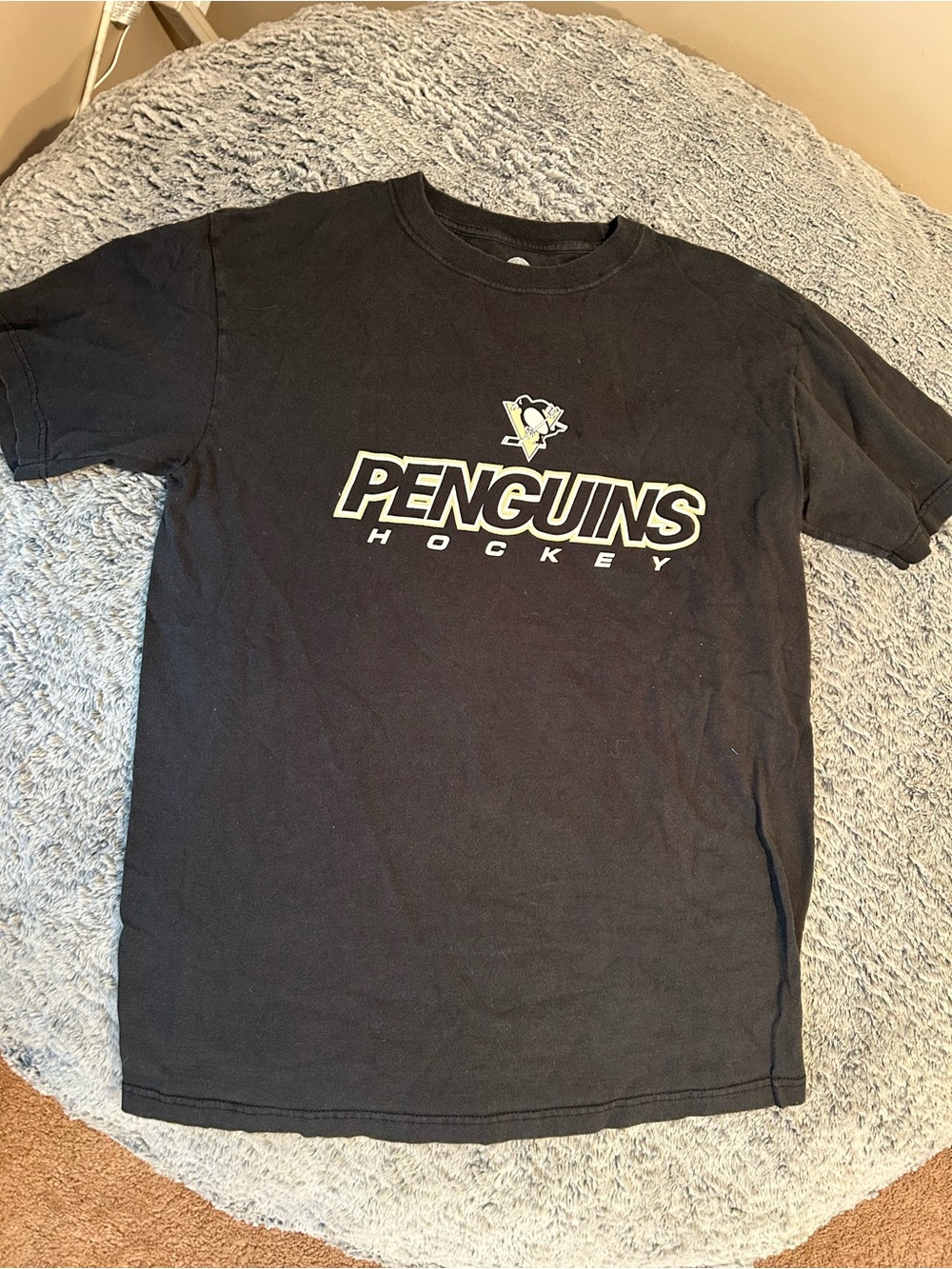 Men’s medium Vintage NHL Black Penguins Hockey Logo Tee